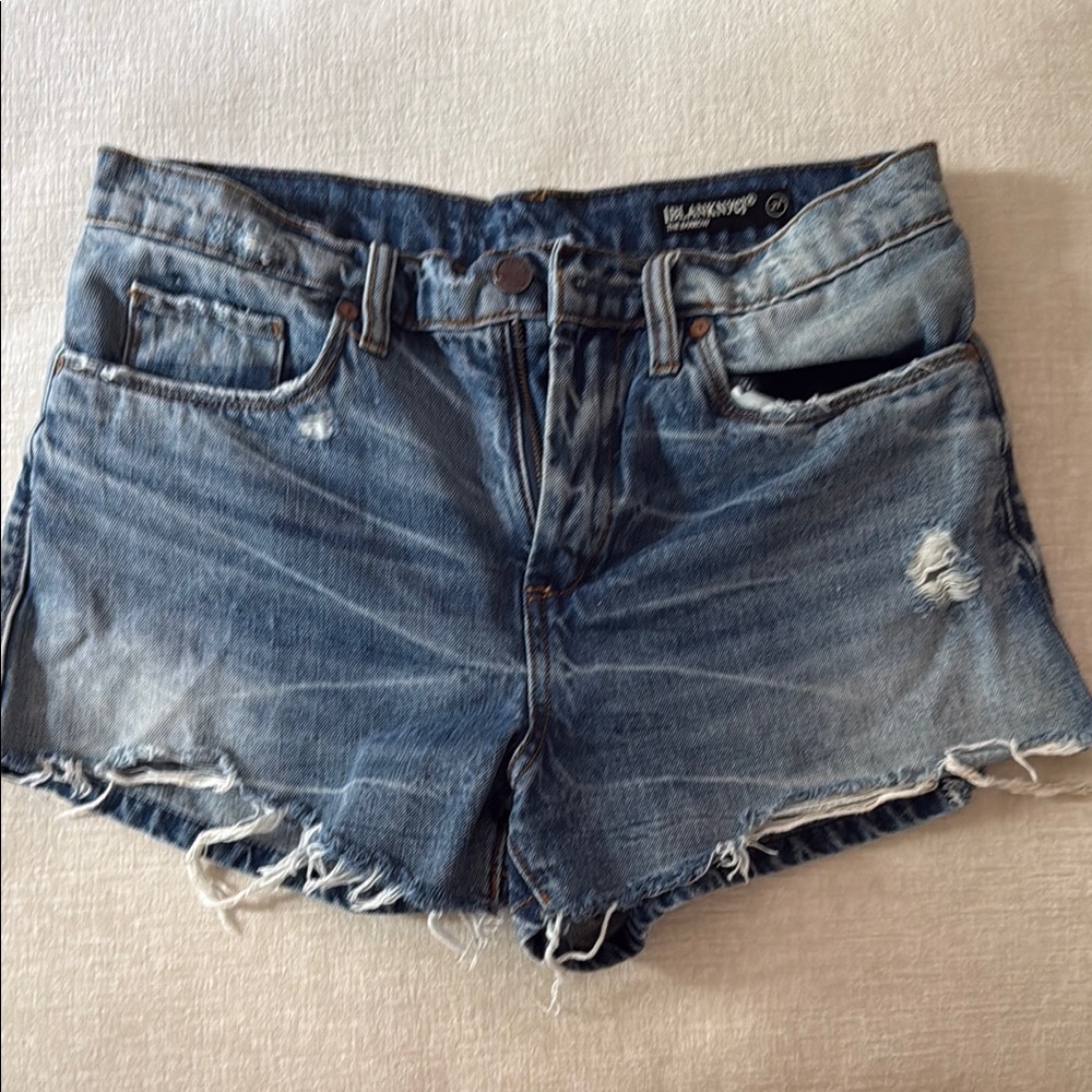 Blank NYC Blue Distressed Jean Shorts The Barrow